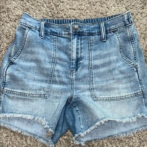 Aerie Light Blue Frayed Jean Shorts